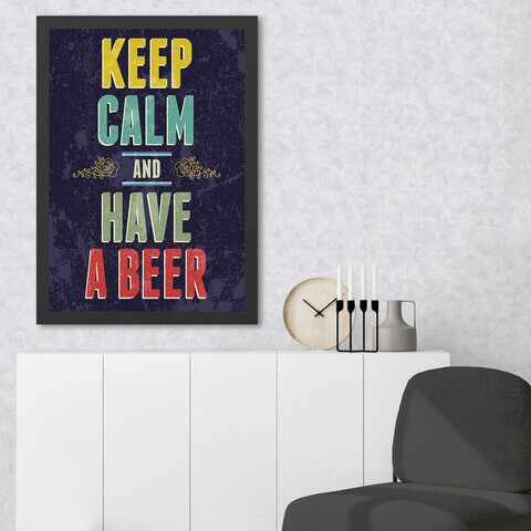 Tablou decorativ, Have Beer (40 x 55), MDF , Polistiren, Multicolor