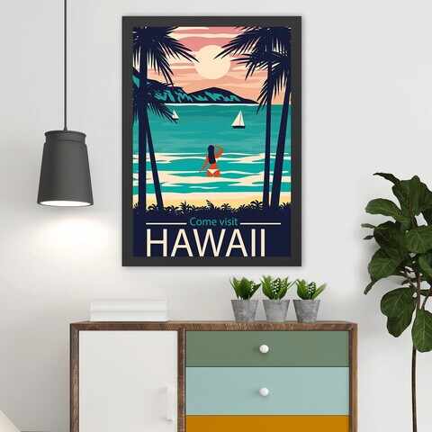 Tablou decorativ, Hawaii 2 (35 x 45), MDF , Polistiren, Multicolor