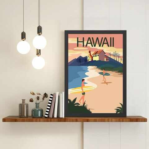 Tablou decorativ, Hawaii (35 x 45), MDF , Polistiren, Multicolor