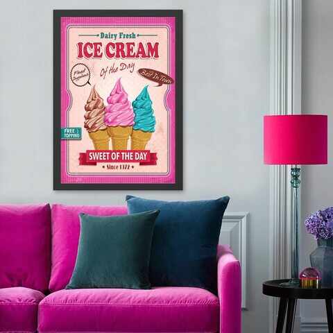 Tablou decorativ, Ice Cream (35 x 45), MDF , Polistiren, Multicolor