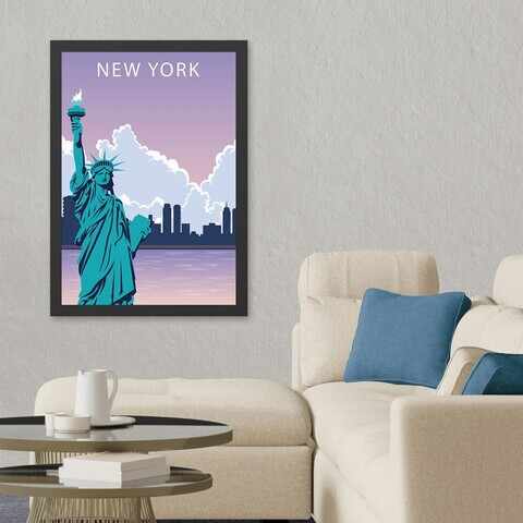 Tablou decorativ, New York 2 (35 x 45), MDF , Polistiren, Multicolor