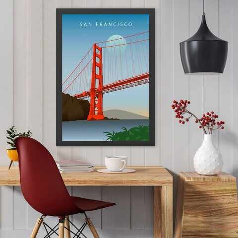 Tablou decorativ, San Francisco 2 (40 x 55), MDF , Polistiren, Multicolor