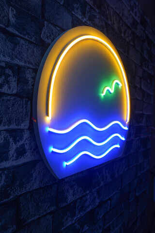 Decoratiune luminoasa LED, Bahamas, Benzi flexibile de neon, DC 12 V, Albastru / Verde / Galben