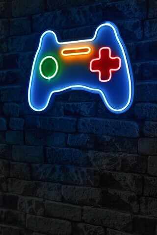 Decoratiune luminoasa LED, Play Station Gaming Controller, Benzi flexibile de neon, DC 12 V, Multicolor