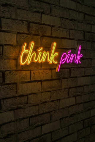Decoratiune luminoasa LED, Think Pink, Benzi flexibile de neon, DC 12 V, Galben