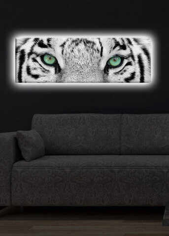 Tablou decorativ cu lumina LED, 3090DACT-19, Canvas, 30 x 90 cm, Multicolor