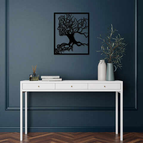 Decoratiune de perete, Tree Man, Metal, Dimensiune: 50 x 58 cm, Negru