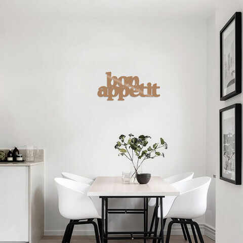 Decoratiune de perete, Bon Appetit 2, Metal, Dimensiune: 59 x 27 cm, Cupru