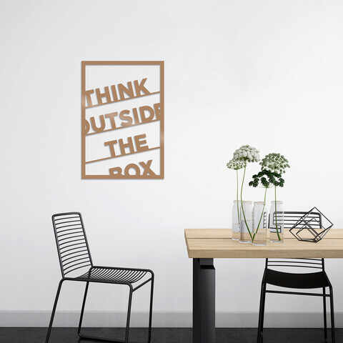Decoratiune de perete, Think Outside The Box, Metal, 50 x 70 cm, Cupru