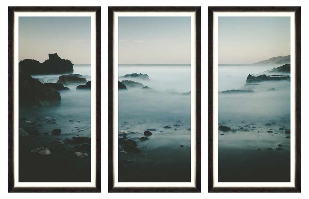 Tablou 3 piese Framed Art Beach At Dawn 