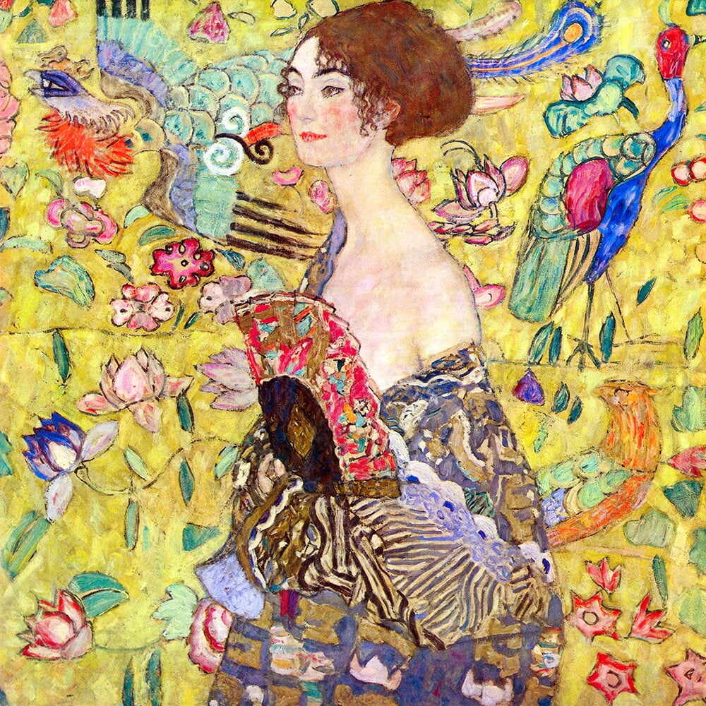 Reproducere tablou Gustav Klimt - Lady with Fan, 60 x 60 cm