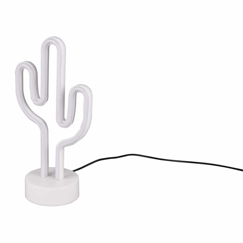 Veioză albă LED (înălțime 29 cm) Cactus – Trio