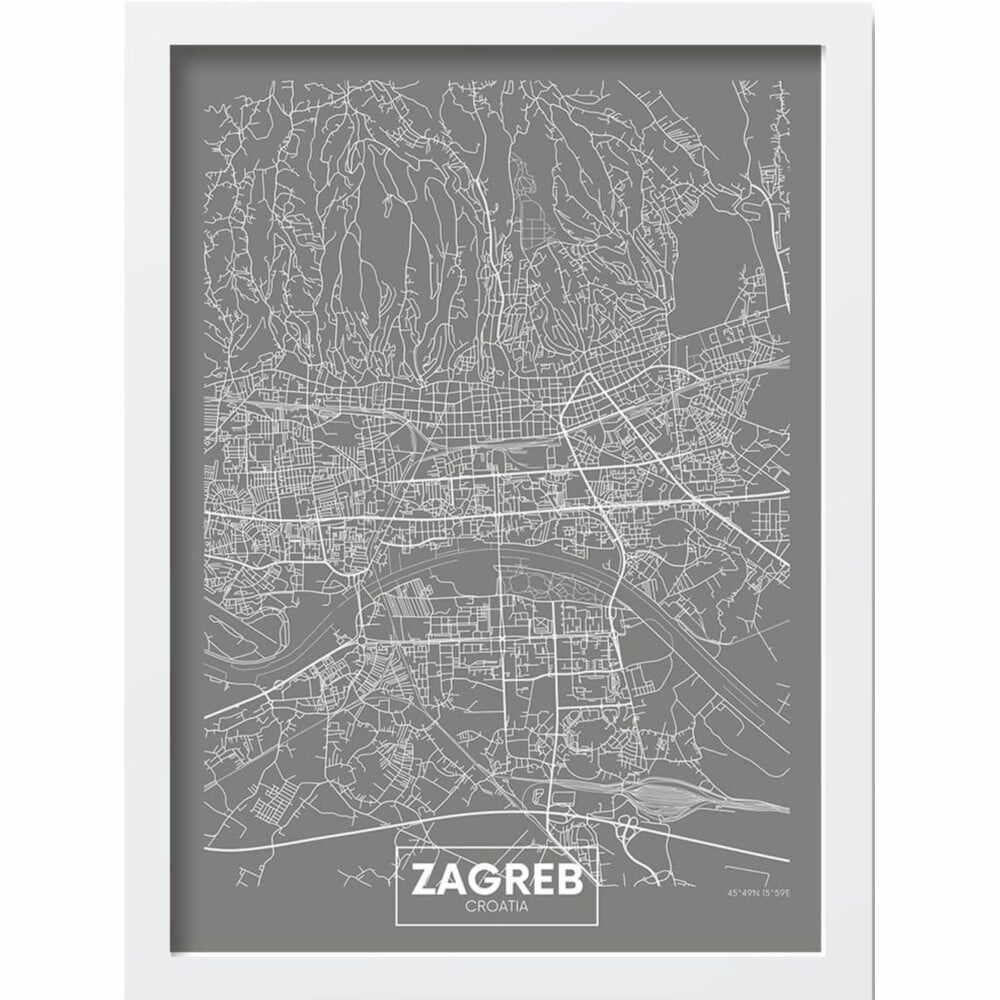 Poster cu ramă 40x55 cm Zagreb – Wallity