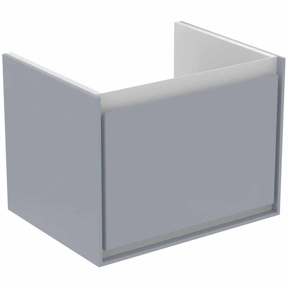 Dulap suspendat pentru lavoar gri deschis mat Ideal Standard Connect Air Cube 53.5 cm