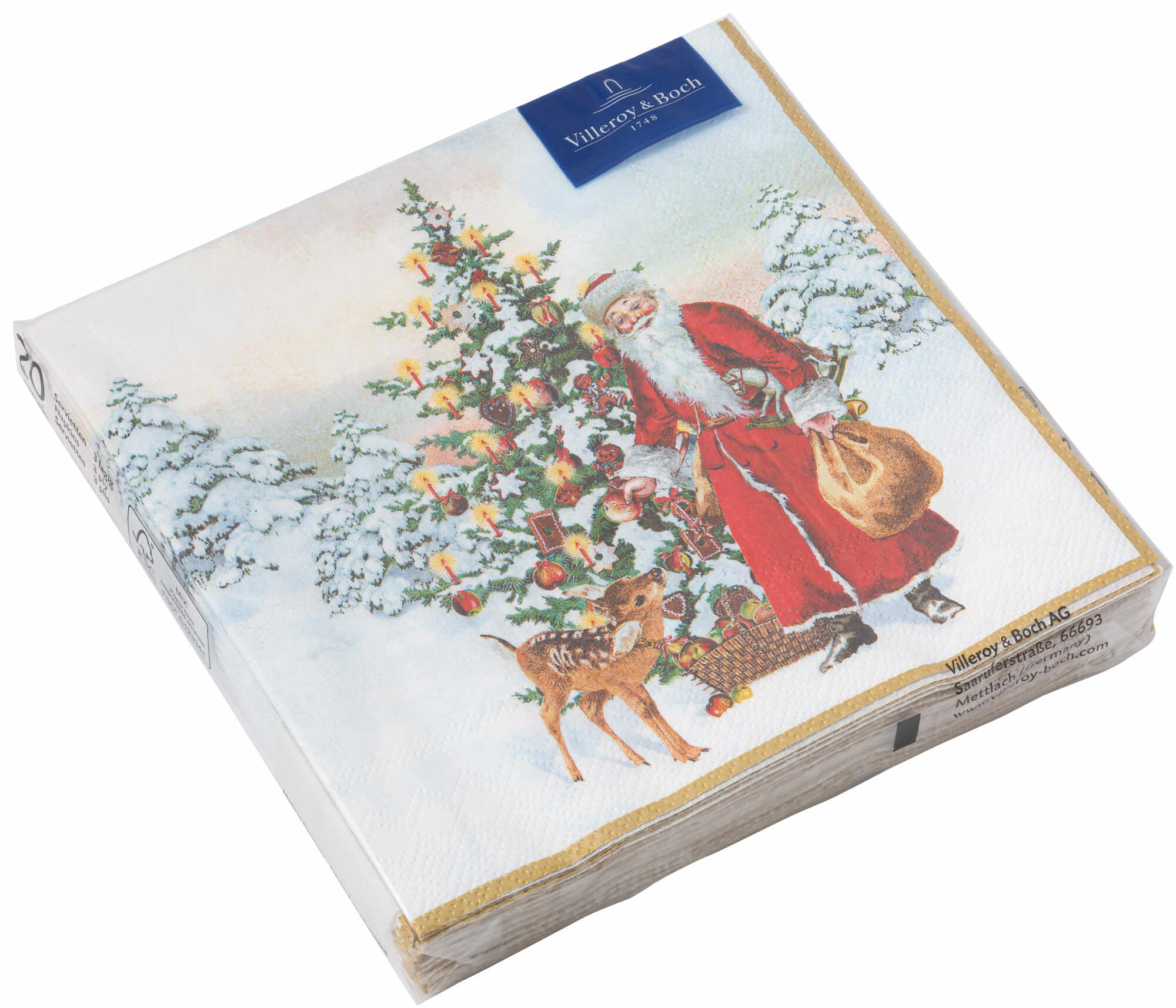 Set servetele hartie Villeroy & Boch Winter Specials C-Napkin Santa with Fir Tree 25x25cm