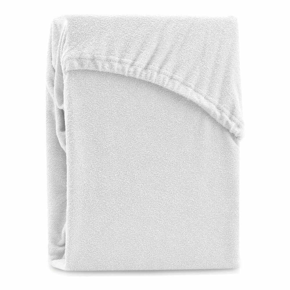 Cearșaf elastic pentru pat dublu AmeliaHome Ruby Siesta, 180-200 x 200 cm, alb