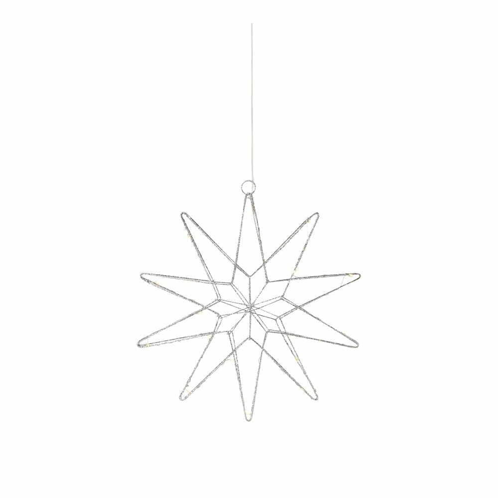 Decorațiune luminoasă argintie ø 31 cm cu model de Crăciun Gleam – Markslöjd