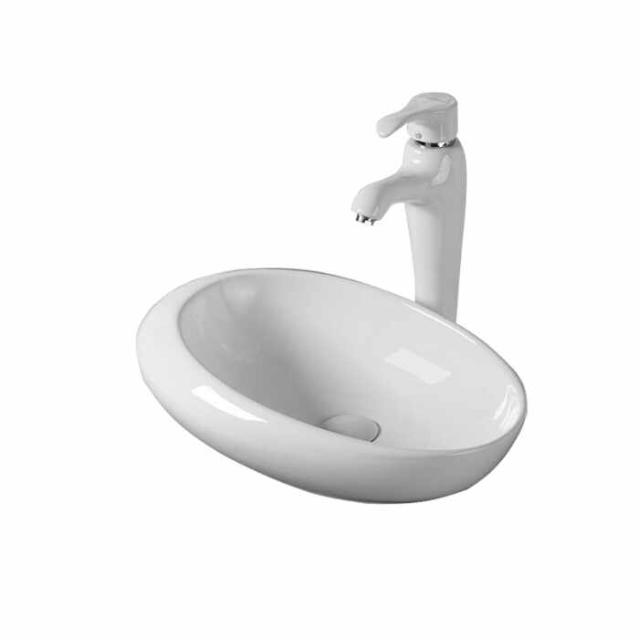 Lavoar pe blat Fluminia Egg 49x31 cm