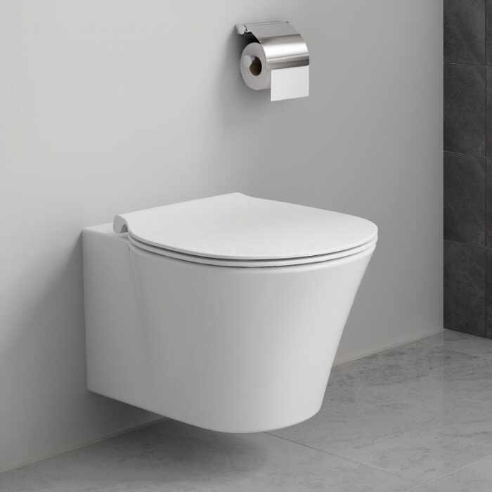 Set vas toaleta suspendat Connect Air Aquablade cu capac slim soft close