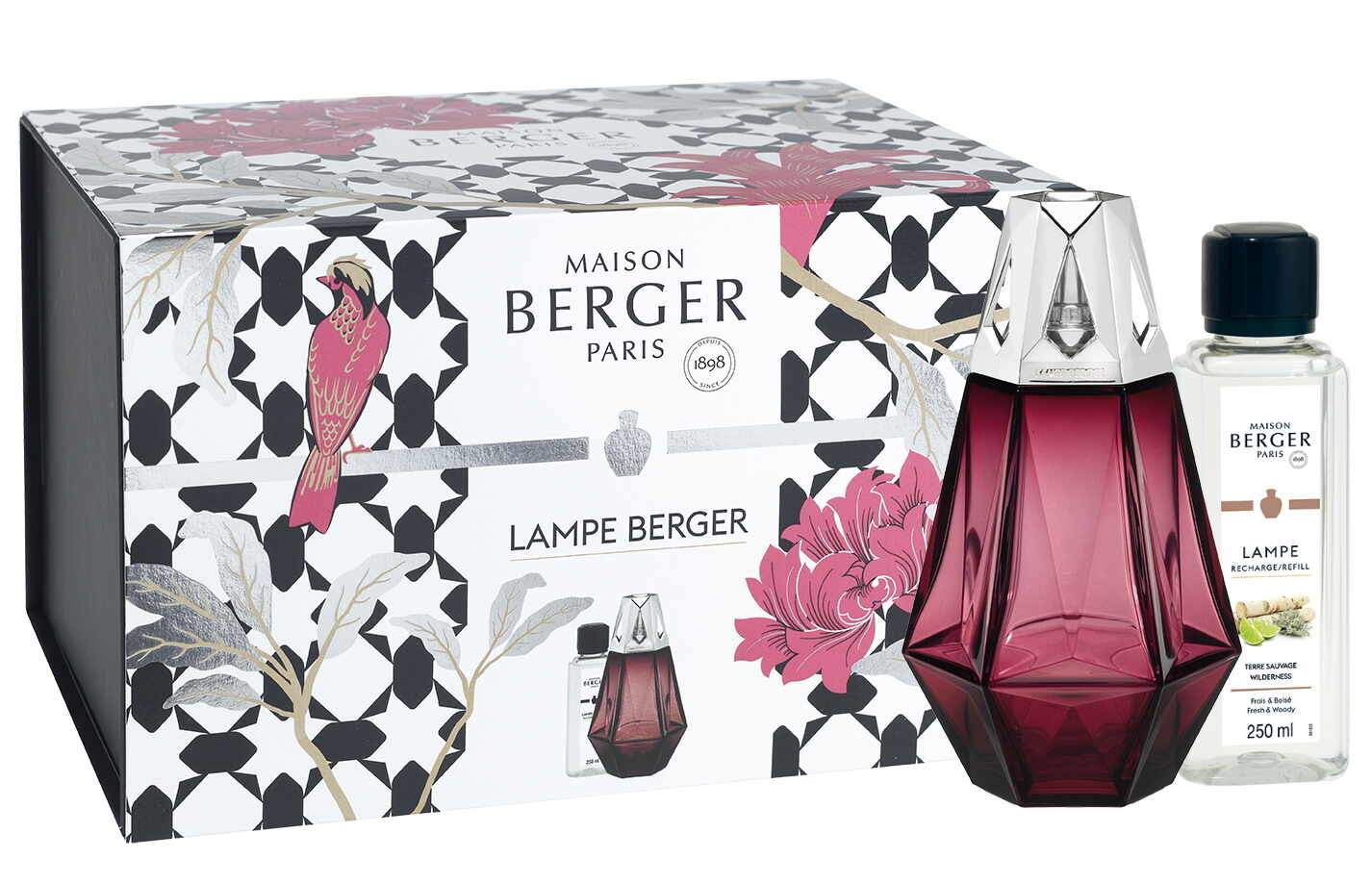 Set Berger lampa catalitica Berger Prisme Grenat cu parfum Terre Sauvage