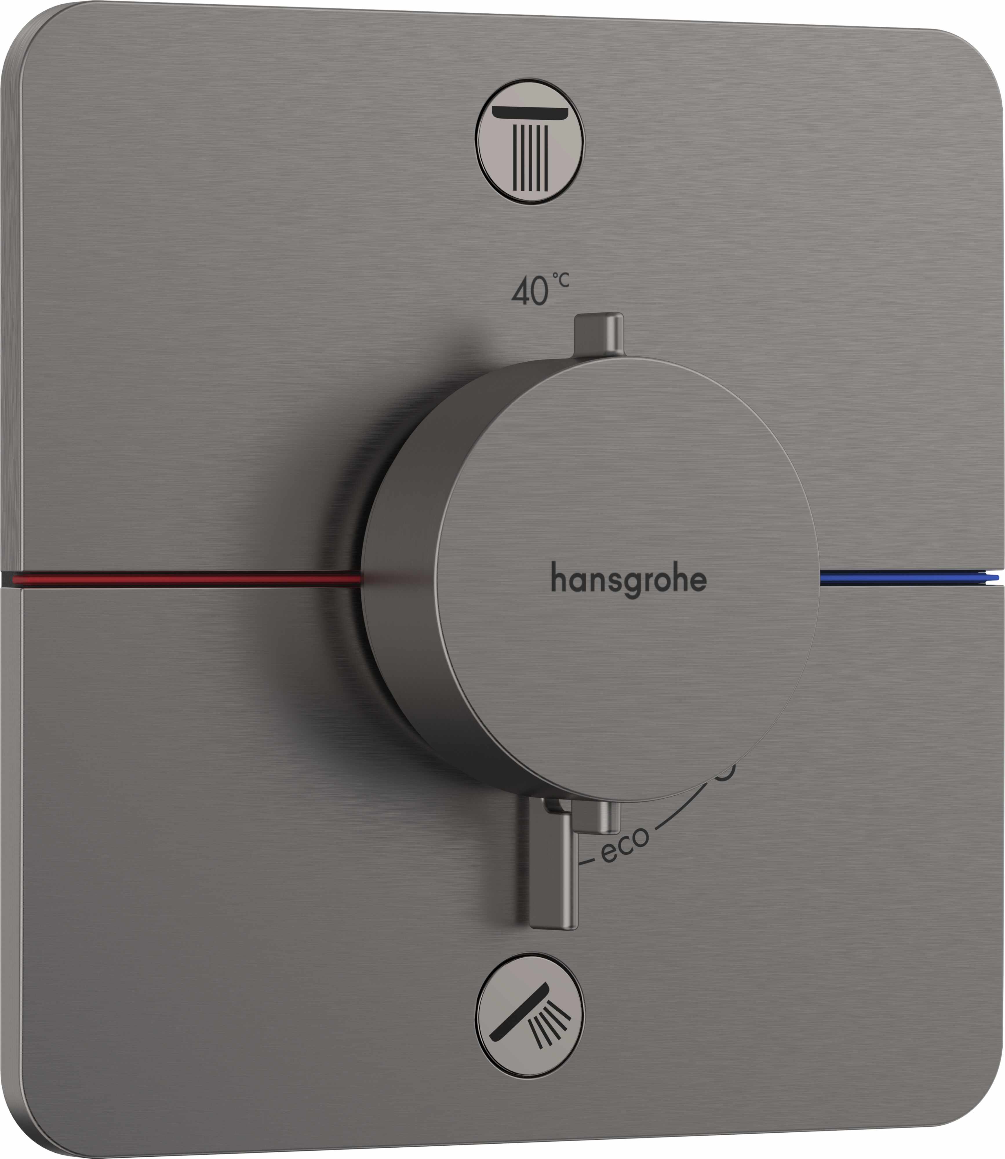 Baterie cada - dus termostatata Hansgrohe ShowerSelect Comfort Q cu 2 functii montaj incastrat necesita corp ingropat negru periat