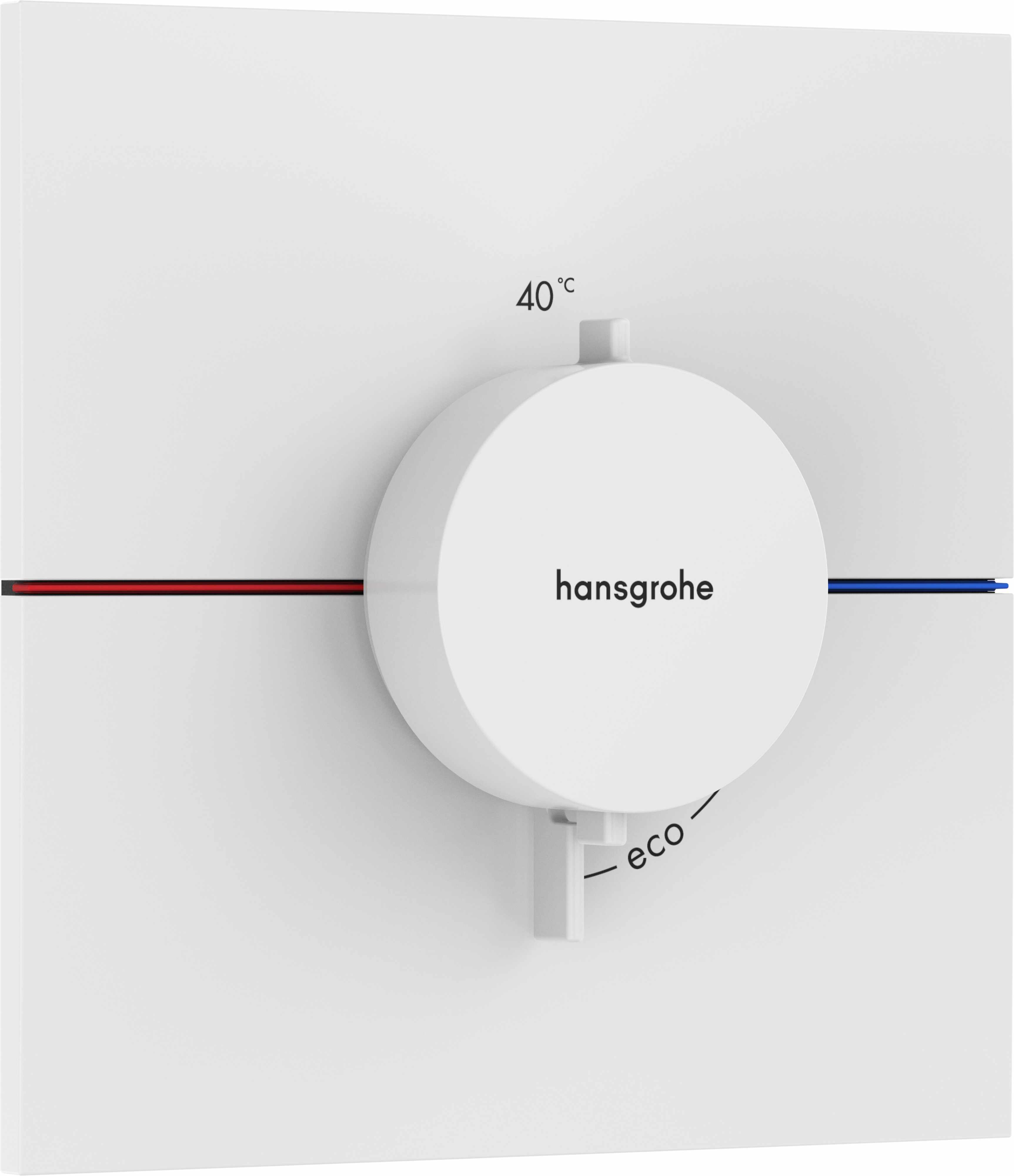 Baterie dus termostatata Hansgrohe ShowerSelect Comfort E cu montaj incastrat necesita corp ingropat alb mat