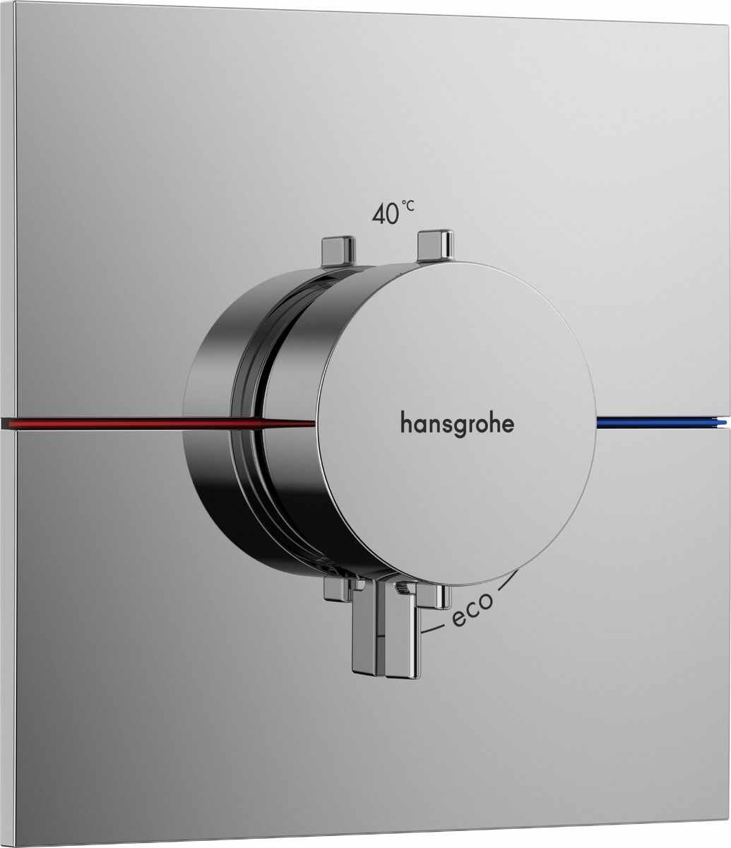 Baterie dus termostatata Hansgrohe ShowerSelect Comfort E cu montaj incastrat necesita corp ingropat crom