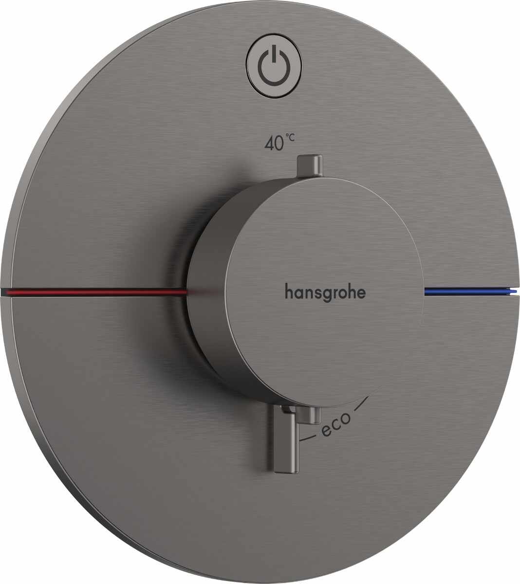 Baterie dus termostatata Hansgrohe ShowerSelect Comfort S On/Off cu montaj incastrat necesita corp ingropat negru periat