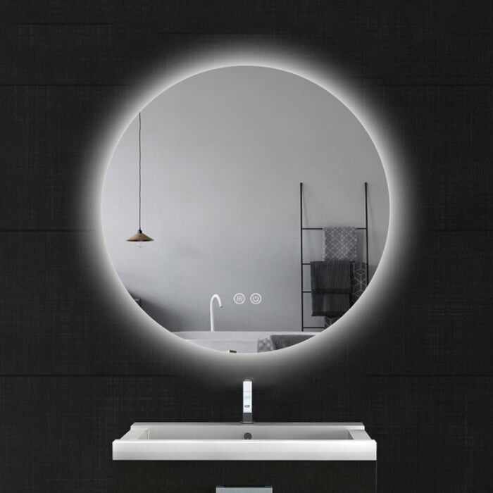 Oglinda rotunda cu iluminare LED si dezaburire Fluminia, 60 cm, Calatrava Ambient