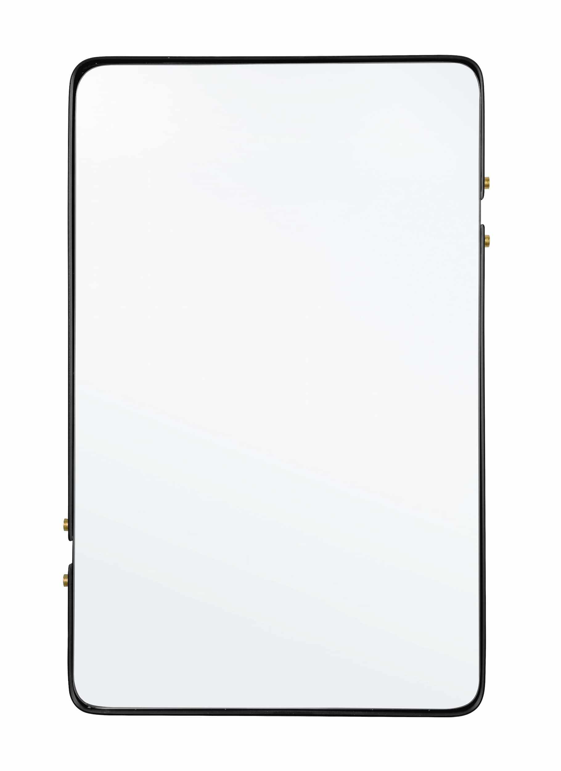 Oglinda decorativa cu rama metalica, Zeina Rectangle Negru, l52xH82 cm