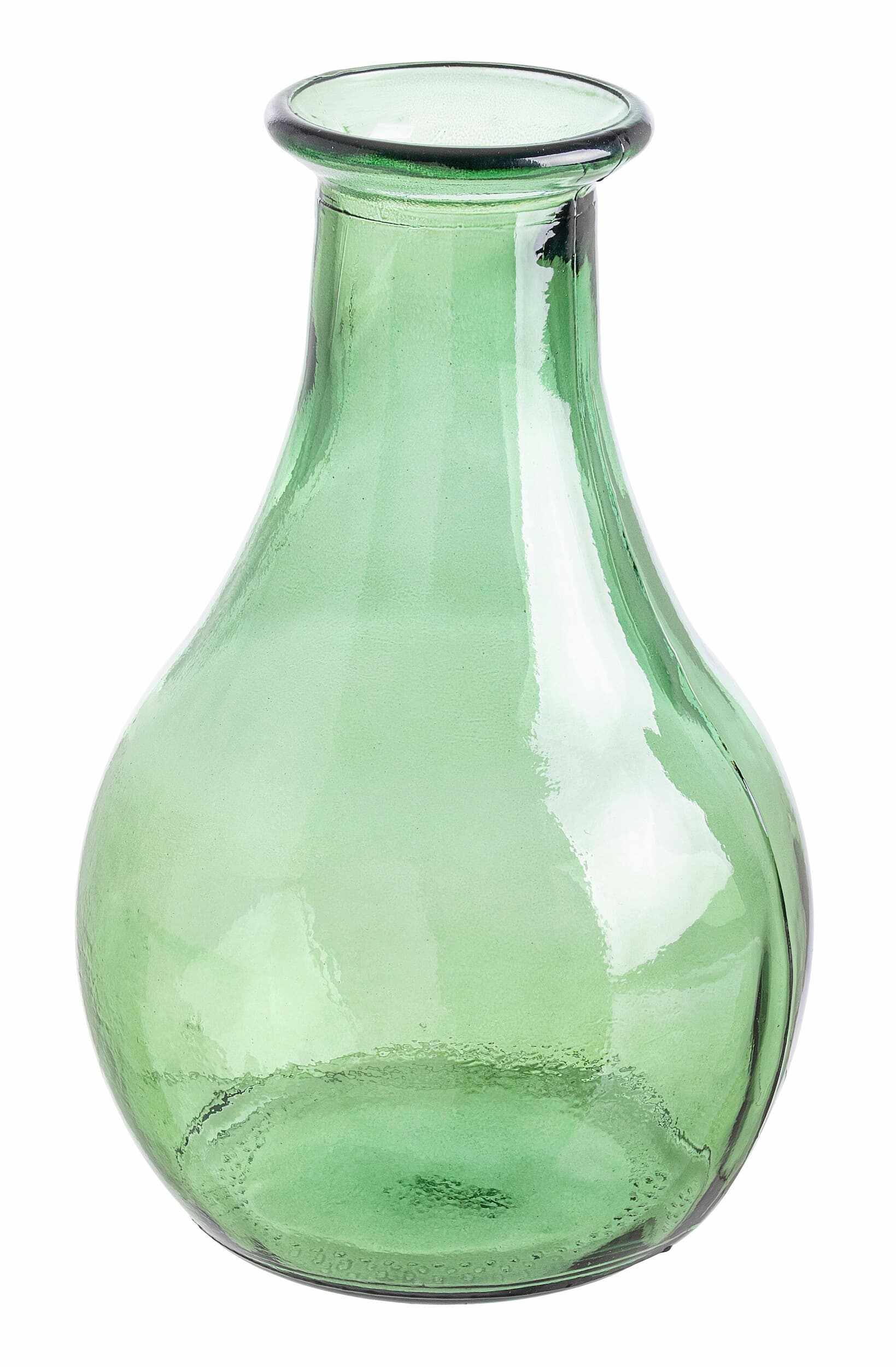 Vaza decorativa din sticla reciclata, Jayla Round S Verde, Ø20xH31 cm