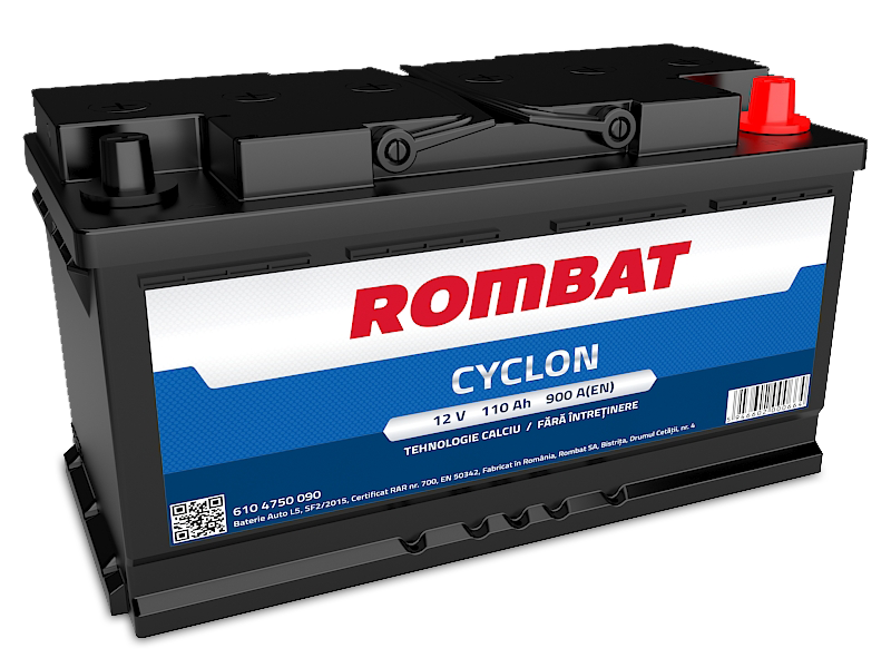 Acumulator ROMBAT Cyclon 110 Ah, tensiune 12 V, rezerva 200 min, cod gabarit L5, fixare B13, polaritate DP