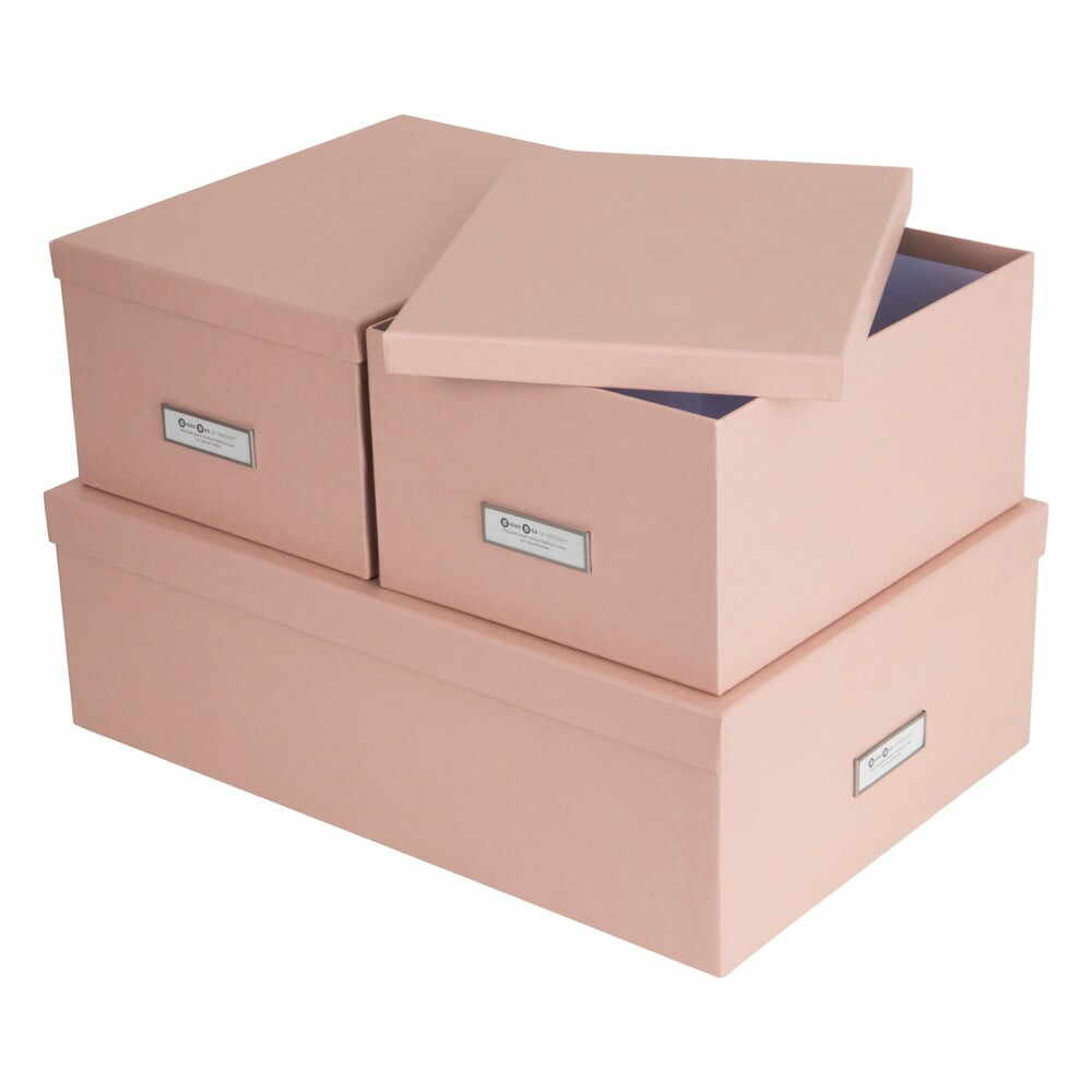 Cutii de depozitare 3 buc. din carton cu capac Inge – Bigso Box of Sweden