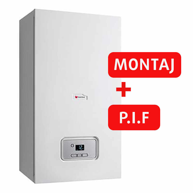 Pachet centrala termica SAUNIER DUVAL Semia in condensare 24 kW, kit evacuare inclus + Montaj + PIF (valabil pentru NEAMT si IASI)