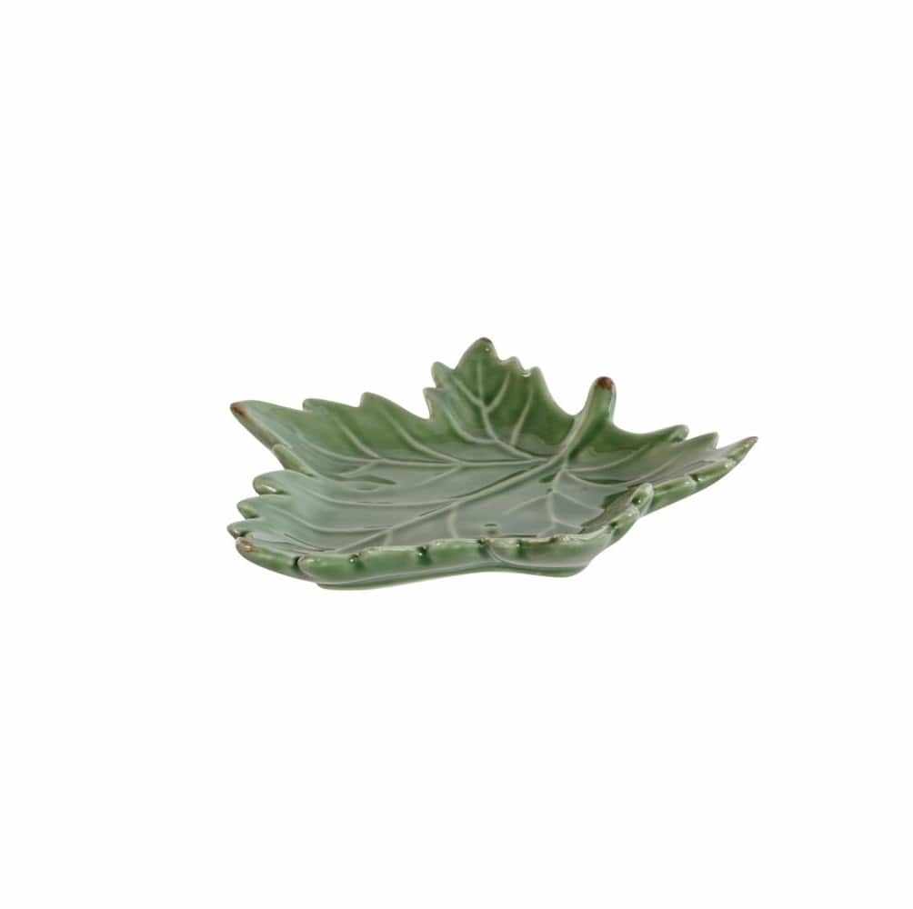 Tava Leaf din portelan verde 14x12 cm