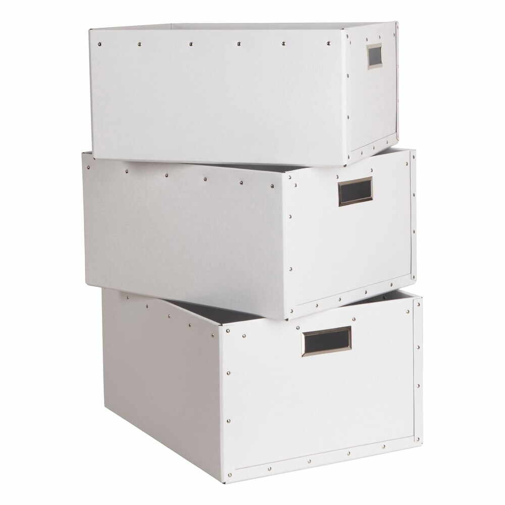 Cutii de depozitare albe 3 buc. din carton Ture – Bigso Box of Sweden