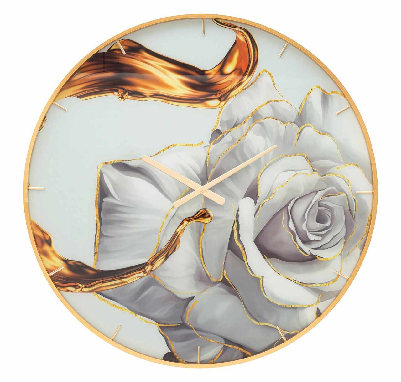 Ceas de perete, Rose, Mauro Ferretti, Ø80 cm, sticla/MDF/metal, multicolor