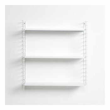 Etajeră cu 3 nivele cu polițele albe Metaltex Libro, lungime 70 cm