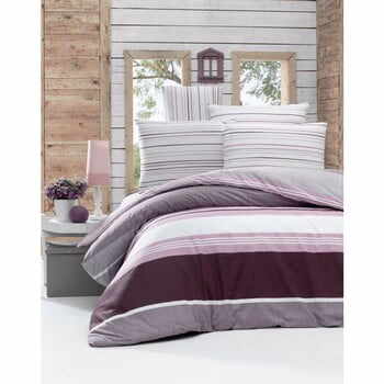 Lenjerie de pat din bumbac ranforce Savoy, 140 x 200 cm, violet