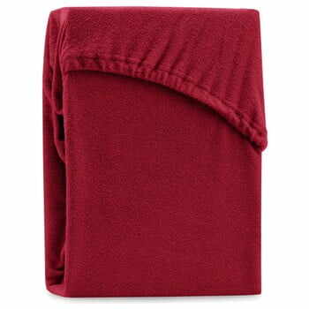 Cearșaf elastic pentru pat dublu AmeliaHome Ruby Dark Red, 180-200 x 200 cm, roșu închis