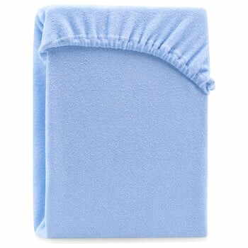 Cearșaf elastic pentru pat dublu AmeliaHome Ruby Light Blue, 200-220 x 200 cm, albastru deschis