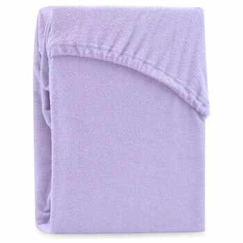 Cearșaf elastic pentru pat dublu AmeliaHome Ruby Lilac, 220-240 x 220 cm, violet