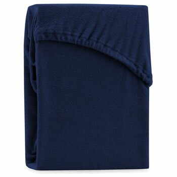 Cearșaf elastic pentru pat dublu AmeliaHome Ruby Navy Blue, 200-220 x 200 cm, albastru închis