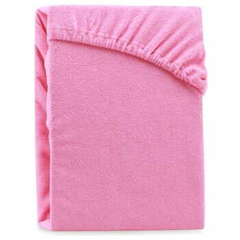 Cearșaf elastic pentru pat dublu AmeliaHome Ruby Pink, 220-240 x 220, roz