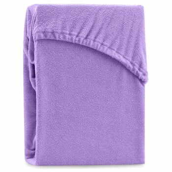 Cearșaf elastic pentru pat dublu AmeliaHome Ruby Purple, 180-200 x 200 cm, violet