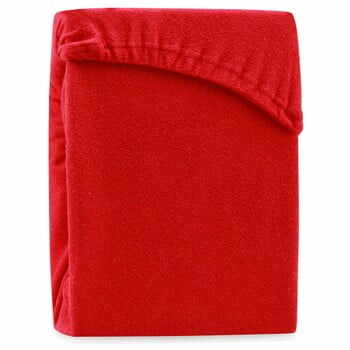 Cearșaf elastic pentru pat dublu AmeliaHome Ruby Red, 200-220 x 200 cm, roșu