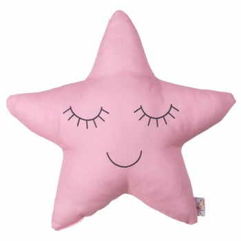 Pernă cu amestec din bumbac pentru copii Apolena Pillow Toy Star, 35 x 35 cm, roz