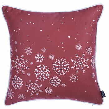 Față de pernă cu model de Crăciun Apolena Honey Snowflakes, 45 x 45 cm, roșu
