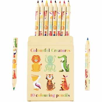 Set 10 creioane în husă cu model cu animale Rex London