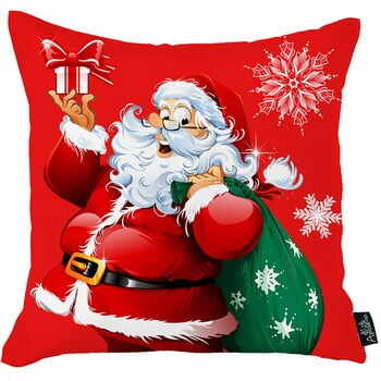 Față de pernă cu model de Crăciun Apolena Honey Christmas Santa Claus, 45 x 45 cm